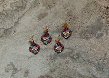 Load image into Gallery viewer, Rust Floral Dangle
