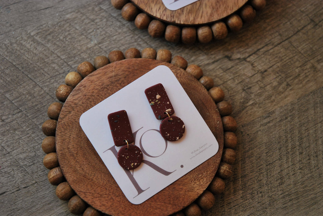 Maroon Confetti Dangles