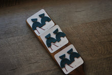 Load image into Gallery viewer, Teal Texture Arch Dangles
