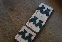 Load image into Gallery viewer, Teal Texture Arch Dangles
